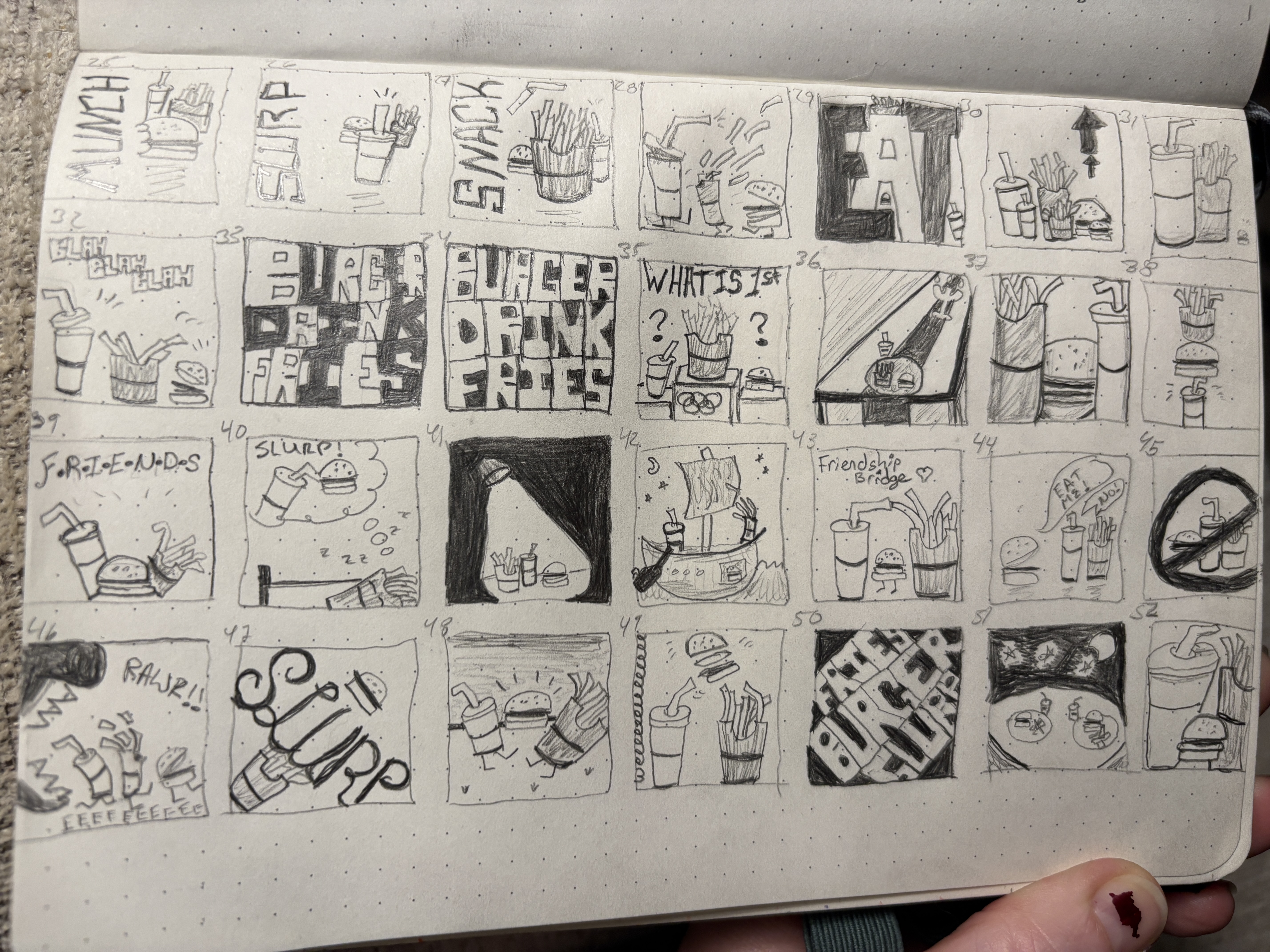 Fries Thumbnail Sketch